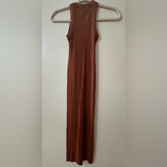 Wesley from Bandier Ribbed Knit Midi Tank Dress Rust Size Small - Picture 3 of 7